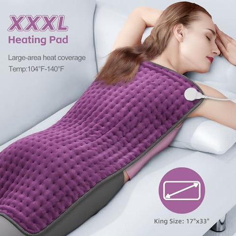 TATOWN - Aquecedor Elétrico XXXL para Alívio de Dor nas Costas e Cólicas, Almofadas Térmicas para Pescoço/Ombros/Pernas/Joelhos, Presentes de Natal Aquecidos para Mulheres Homens Mãe Pai, 6 Configurações de Calor com Desligamento Automático