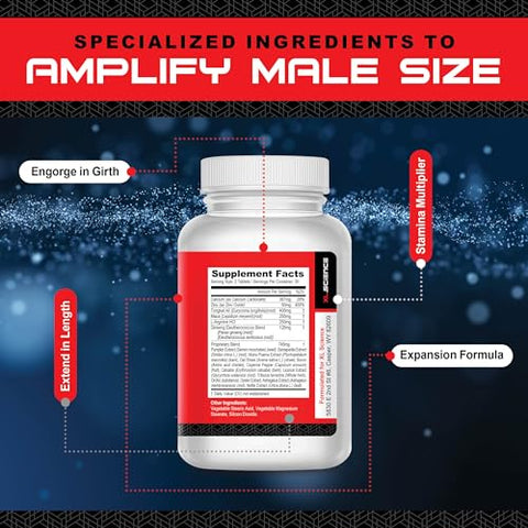 XL Science - Pílulas de Aumento Masculino Mr Man – Suplemento para Aumentar o Tamanho – Ganhe Mais de 3 cm em 90 Dias – 60 Comprimidos