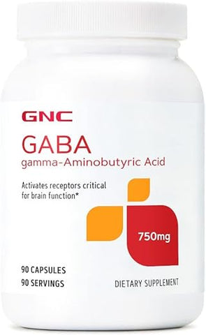 GABA 750mg | Suporte para a saúde cerebral | 90 cápsulas - GNC
