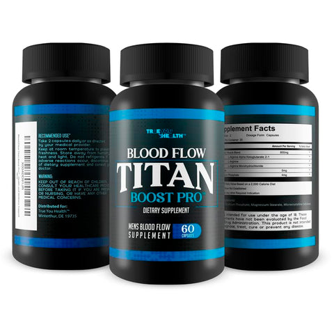 True You Health - Blood Flow Titan Boost Pro – Melhor Suplemento para Fluxo Sanguíneo Masculino – Suporte Natural para Circulação Completa do Corpo – Suplementos para Circulação Sanguínea Saudável em Homens