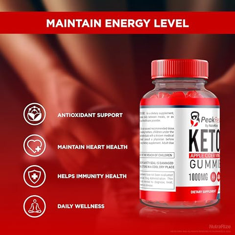 NutraRize - (3 Pacotes) Gomas Peak Results Keto ACV, Oficial Keto ACV, Suplemento Peak Result Keto Plus ACV Gummy, Saúde e Bem-Estar Keto