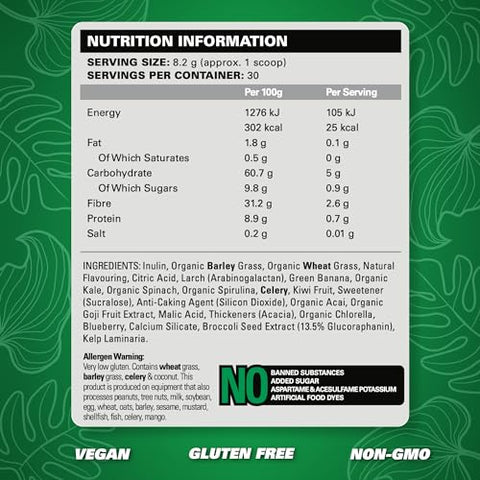 OxyGreens Pó de Super Greens – Spirulina | 100g - EHP Labs