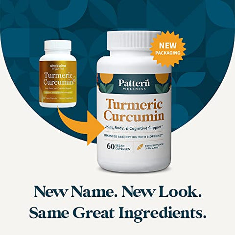 Cúrcuma Curcumina – 1300mg – 95%% Curcuminoides com Extrato de Pimenta Preta Bioperina – Saúde Natural das Articulações - Pattern Wellness
