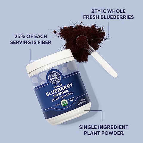 Wild Blueberry Powder – Protege a Saúde do Cérebro* – Suporta a Função Cardiovascular* – Orgânico, Vegano – 100g - Vimergy