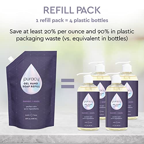 Sabonete Líquido Orgânico Puracy, Higienizador Profissional de Mãos, Gel Natural Hidratante para Lavar as Mãos, Recargas de Sabonete Líquido para Pele Macia (Recarga Lavanda)