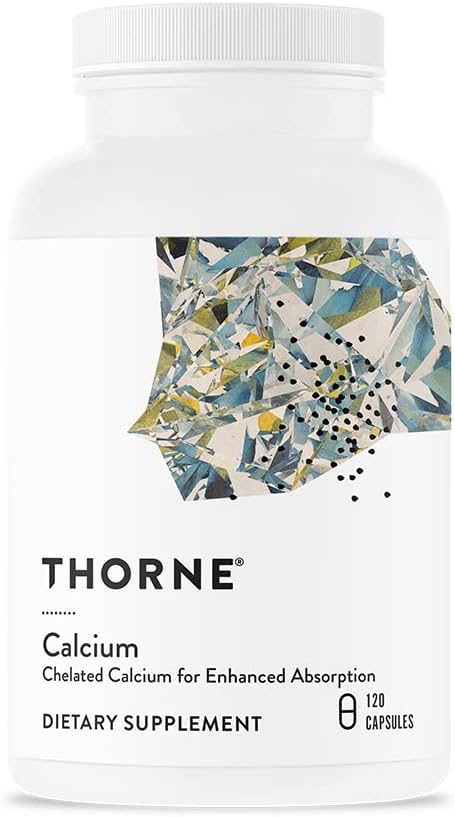 THORNE - Thorne Calcium – Cálcio Quelado para Absorção Aprimorada com DimaCal para Suporte à Densidade Óssea – 120 Cápsulas
