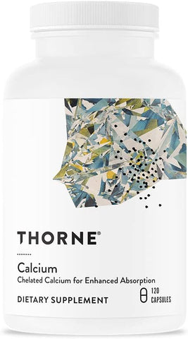 THORNE - Thorne Calcium – Cálcio Quelado para Absorção Aprimorada com DimaCal para Suporte à Densidade Óssea – 120 Cápsulas