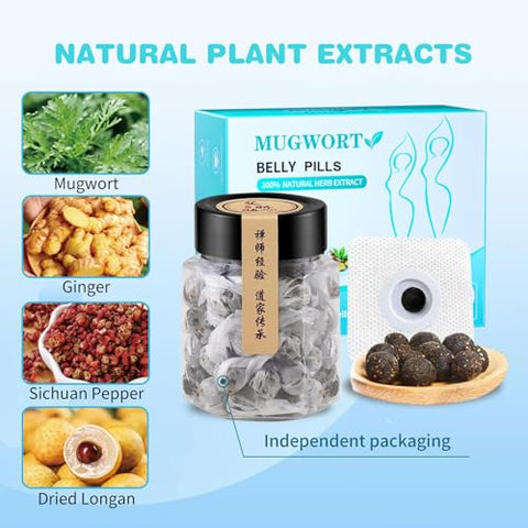 KUNJAYER - Adesivos de Artemísia para Barriga com Extratos de Plantas – Confortáveis e Fáceis de Usar – 100% Natural