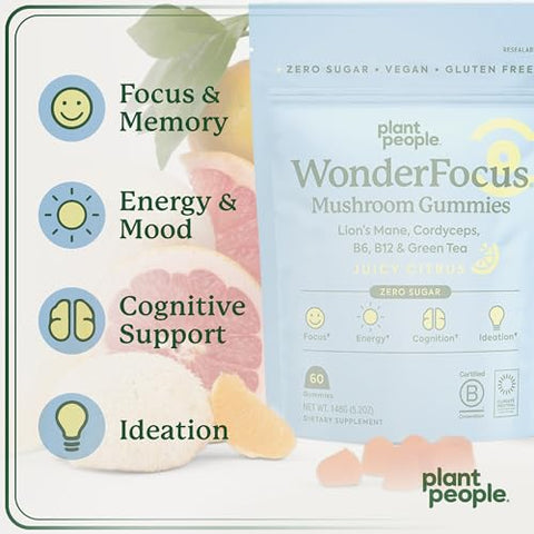 Gomas de Cogumelo WonderFocus com Lion’s Mane – 60 gummies - Plant People