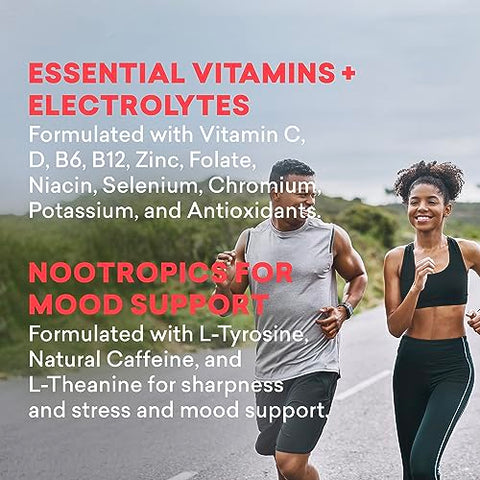 Energético em Pó, Super Fuel – Morango Limonada, 14 Sachês – Mix Energético Pré-Treino em Pó – Energia Natural, L-Tirosina, L-Teanina - EBOOST