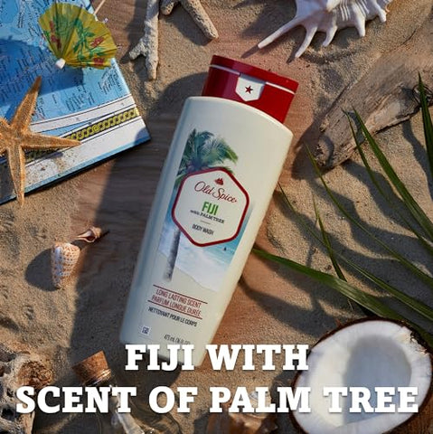Gel de Banho Masculino Fiji com Palmeira, 532 ml (Pacote com 4) - Old Spice