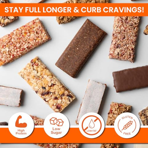 Barra de Nutrição Alta em Proteínas | Sabor Frutas Vermelhas | Barra de 15g de Proteína | Sem Glúten, Baixo Teor de Gordura, Baixo Teor de Açúcar, Baixo Carboidrato | Pacote com 7 Unidades - ProtiWise