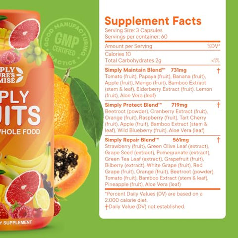 Simply Nature's Promise - Promessa da Natureza Simples – Embalado com Mais de 40 Frutas Diferentes | 100% Natural | Rico em Nutrientes | 500g