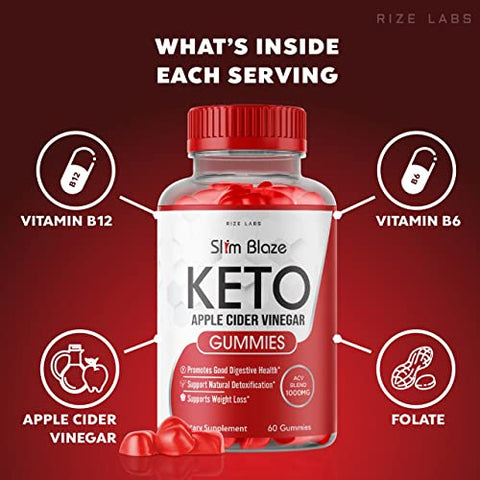 rize labs - (2 Pacotes) Gomas de Vinagre de Maçã ACV Slim Blaze Keto (120 Gomas) – Marca em Destaque
