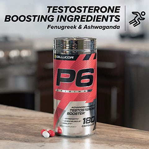 P6 Original – Suporte Avançado para Homens, Construa Força Anabólica Avançada – 60 cápsulas - Cellucor