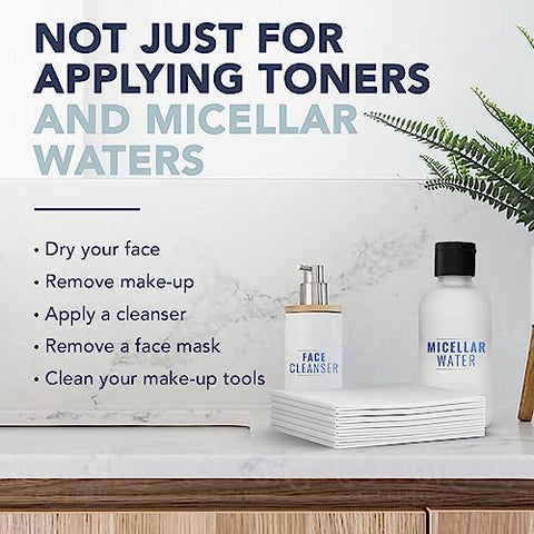 DERMACOTTON - Toalhas de Rosto Descartáveis 100% Algodão Biodegradáveis – Macias e Hipoalergênicas, para Remoção de Maquiagem e Todos os Tipos de Pele, Incluindo Sensíveis – 100 Toalhas Extra Grandes
