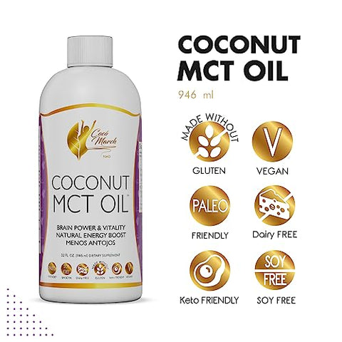 Cocó March N.M.D - Óleo MCT para controle do apetite e jejum intermitente – Potencializador de metabolismo e poder cerebral