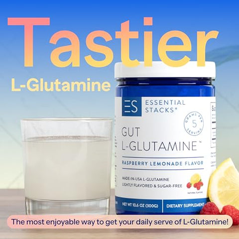 Pó de L-Glutamina com Sabor (Limão Framboesa) – Sem Açúcar – 100g - Essential Stacks