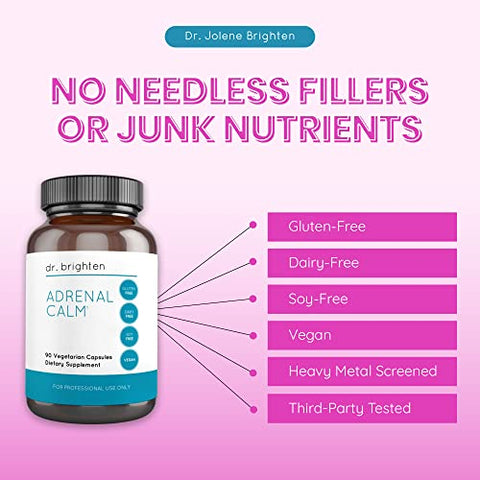 Adrenal Calm – Ashwagandha, Vitaminas B, Melissa e Aminoácidos para Alívio do Estresse, Melhor Sono e Cortisol Equilibrado – 90 Cápsulas - Dr. Brighten