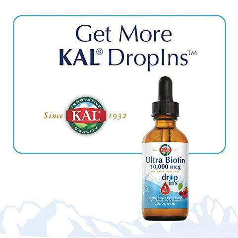 Vitamin B-6 B-12 Folic Acid DropIns – Suplemento Líquido de Vitamina B em Gotas, Saúde Cardíaca, Energia, Suporte às Células Vermelhas do Sangue com Methyl B12 e Methyl Folate, Sabor Natural de Frutas Vermelhas - KAL
