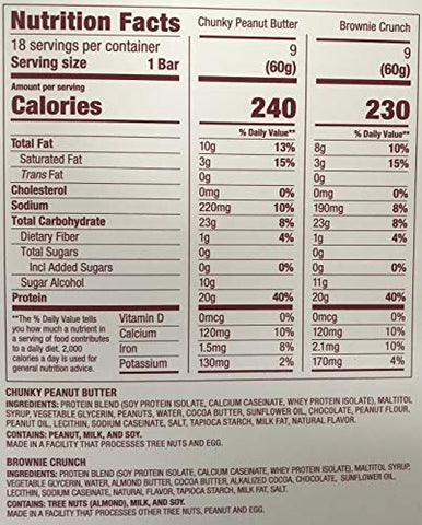 Bulk Buy - think! Pack com 18 Barras de Alta Proteína – 9 de Manteiga de Amendoim Crocante, 9 de Brownie (53g cada)