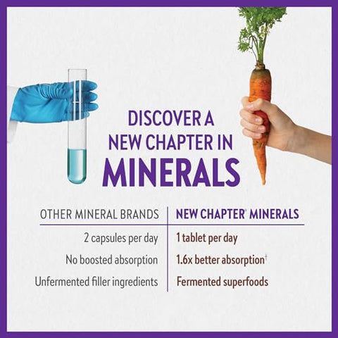 New Chapter - Novo Capítulo Suplemento de Zinco, Complexo de Zinco Fermentado, Diário para Suporte Imunológico e Saúde da Pele, Ingredientes Não-OGM, Fácil de Engolir