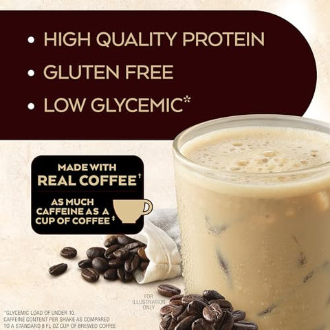 Café Au Lait Shake Proteico Gelado, 15g Proteína, Baixo Índice Glicêmico, 3g Carboidrato Líquido, 1g Açúcar, Amigo do Keto, 12 Unidades - Atkins
