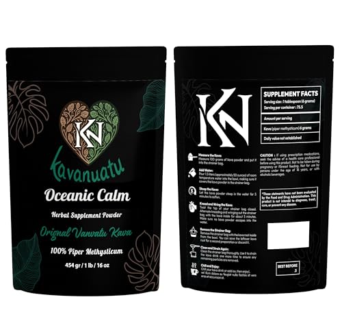 Kavanuatu - Vanuatu Kava em Pó Raiz de Kava Suplemento Herbal para Calma – 100g