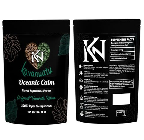 Kavanuatu - Vanuatu Kava em Pó Raiz de Kava Suplemento Herbal para Calma – 100g