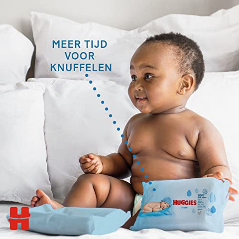 HUGGIES - Huggies Pure Lenços Umedecidos para Bebês – 10 Pacotes de 56 (560 Lenços)