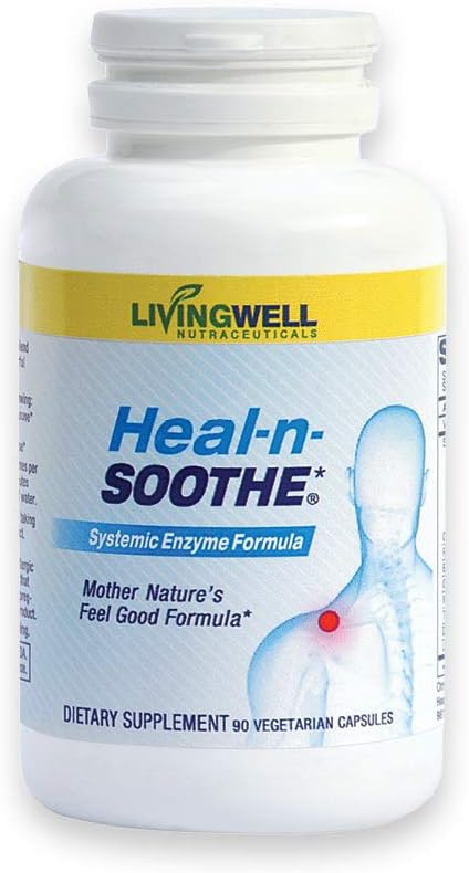 Suplemento Natural de Suporte Articular – Enzimas Proteolíticas para Máximo Suporte Articular e Lombar – 90 Cápsulas para Homens e Mulheres - HEAL-N-SOOTHE