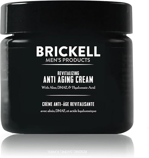 Brickell Men's Products - Creme Anti-Envelhecimento Revitalizante para Homens Brickell, Hidratante Facial para Reduzir Linhas Finas e Rugas, Creme Noturno Anti-Rugas Natural e Orgânico, 2 Ounce (60 ml)