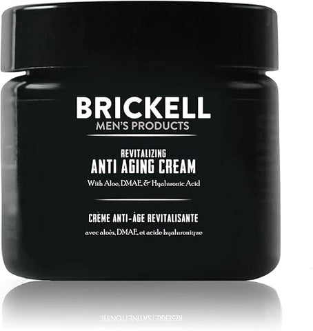 Brickell Men's Products - Creme Anti-Envelhecimento Revitalizante para Homens Brickell, Hidratante Facial para Reduzir Linhas Finas e Rugas, Creme Noturno Anti-Rugas Natural e Orgânico, 2 Ounce (60 ml)