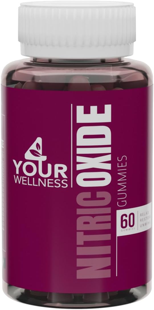 4 Your Wellness - Gomas de Óxido Nítrico, Aumentando a Produção de Óxido Nítrico e Pressão Sanguínea, Feitas com Extrato de Beterraba, Sem Glúten, Não-OGM e Kosher (60 Unidades, Sabor Frutas Vermelhas)