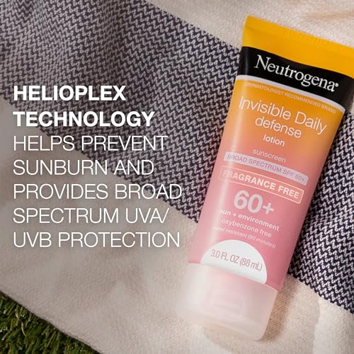 Protetor Solar Neutrogena Invisible Daily Defense FPS 60, Livre de Fragrância e Oxybenzone, 100ml