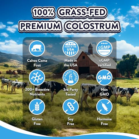 Foods Core Colostrum – Pó de Colostro 100% Grass Fed 3.000mg – Saúde Intestinal, Imunidade, Recuperação – Suplementos de Lactoferrina – Suplemento de Colostro Amigável ao Keto – 30 - Equip