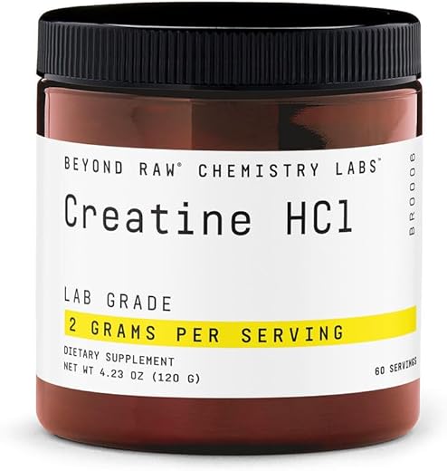 Chemistry Labs Creatine HCl em Pó | Potencializa Força e Desempenho Muscular | Grau Laboratorial | 60 Porções - BEYOND RAW