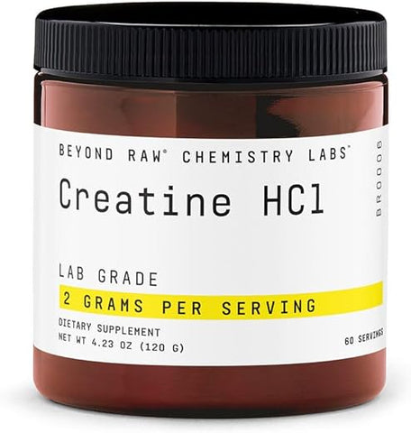 Chemistry Labs Creatine HCl em Pó | Potencializa Força e Desempenho Muscular | Grau Laboratorial | 60 Porções - BEYOND RAW