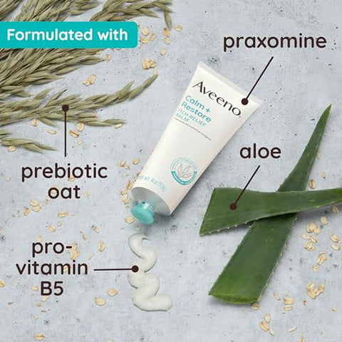 Calm Restore Bálsamo Corporal Alívio da Coceira para Pele Sensível, Delicada, Pramoxina HCl Anti Coceira com Aveia Prebiótica, Aloe – 100g - Aveeno