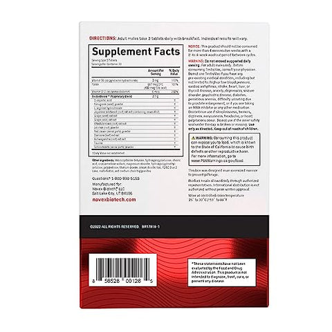 Novex Biotech - Testrovax, 90 Comprimidos – Melhor Estimulante de Testosterona para Homens – Vitaminas para Homens – Aumente a Testosterona – Estimulante de Testosterona – Aumento de Testosterona – 2700mg, 1 Pacote