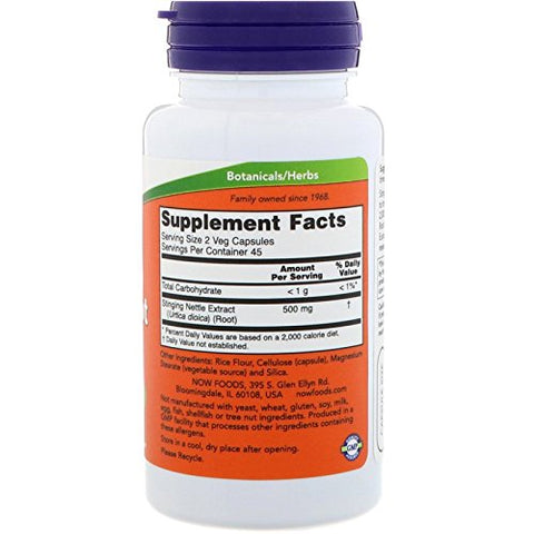 NOW Foods - Now Foods Extrato de Raiz de Urtiga 250mg, Cápsulas Vegetais, 90 Unidades (Pacote com 3)