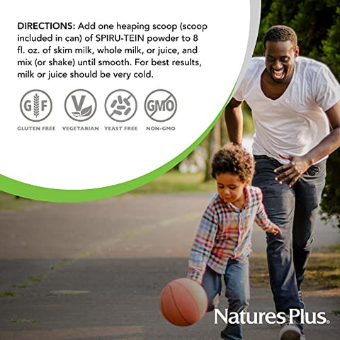 Natures Plus - NaturesPlus SPIRU-TEIN, Baunilha – 960g – Pó de Proteína de Spirulina – Vitaminas