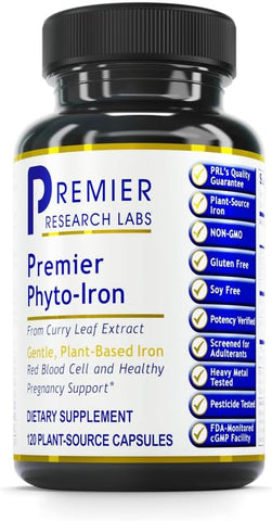 Phyto-Iron – Ferro à base de plantas para homens | 100% natural | Alta absorção | Fortaleça sua saúde | 60 cápsulas - Premier Research Labs