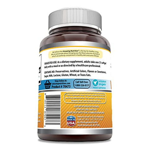 Amazing Nutrition - Amazing Formulas Vitamina D3 (Colecalciferol) | 1000 UI | 480 Softgels | Não-OGM | Sem Glúten | Fabricado nos EUA