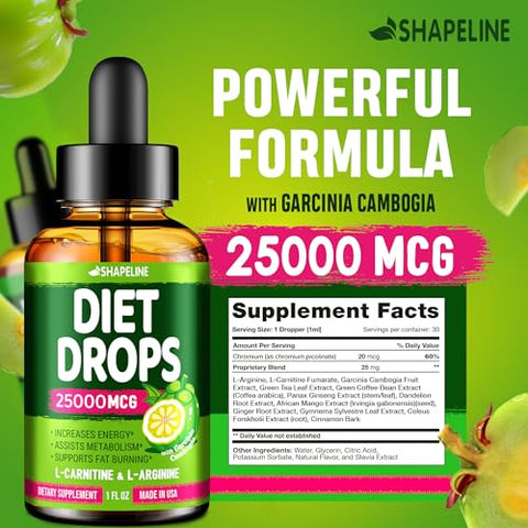 SHAPELINE - Diet Drops – Supressor de Apetite para Mulheres  | 30ml