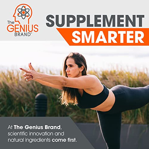The Genius Brand - Genius Sleep AID – Pílulas Inteligentes para Dormir – Potencializador de Relaxamento e Suporte ao Humor com Inositol e L-Theanine