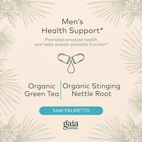 Prostate Health – Suporte à Saúde e Função da Próstata para Homens – com Saw Palmetto, Chá Verde, Raiz de Urtiga e Sálvia Branca – 60 Cápsulas Líquidas Veganas Fitofarmacêuticas (20 Dias) - Gaia Herbs
