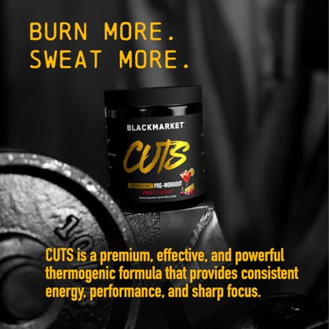 CUTS Pré-Treino – Energético em Pó Saborizado para Homens - BLACKMARKET