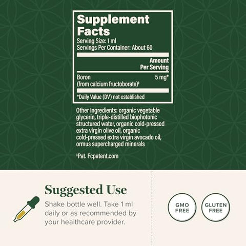 Global Healing Center - Global Healing – Suplemento de Boro para Homens e Mulheres – Mais Bioacessível que Lipossomal para Saúde Óssea, Metabolismo e Absorção Aprimorada de Magnésio, 5 mg (60 ml)