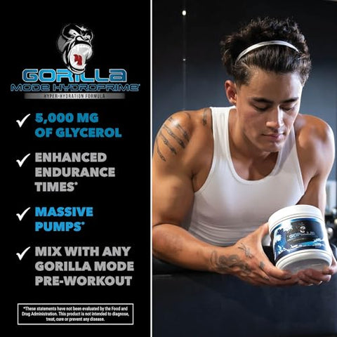 Hydroprime® – Fórmula Pré-Treino com Glicerol para Bombas Intensas · Hidratação Intramuscular · Aumento de Potência - Gorilla Mind